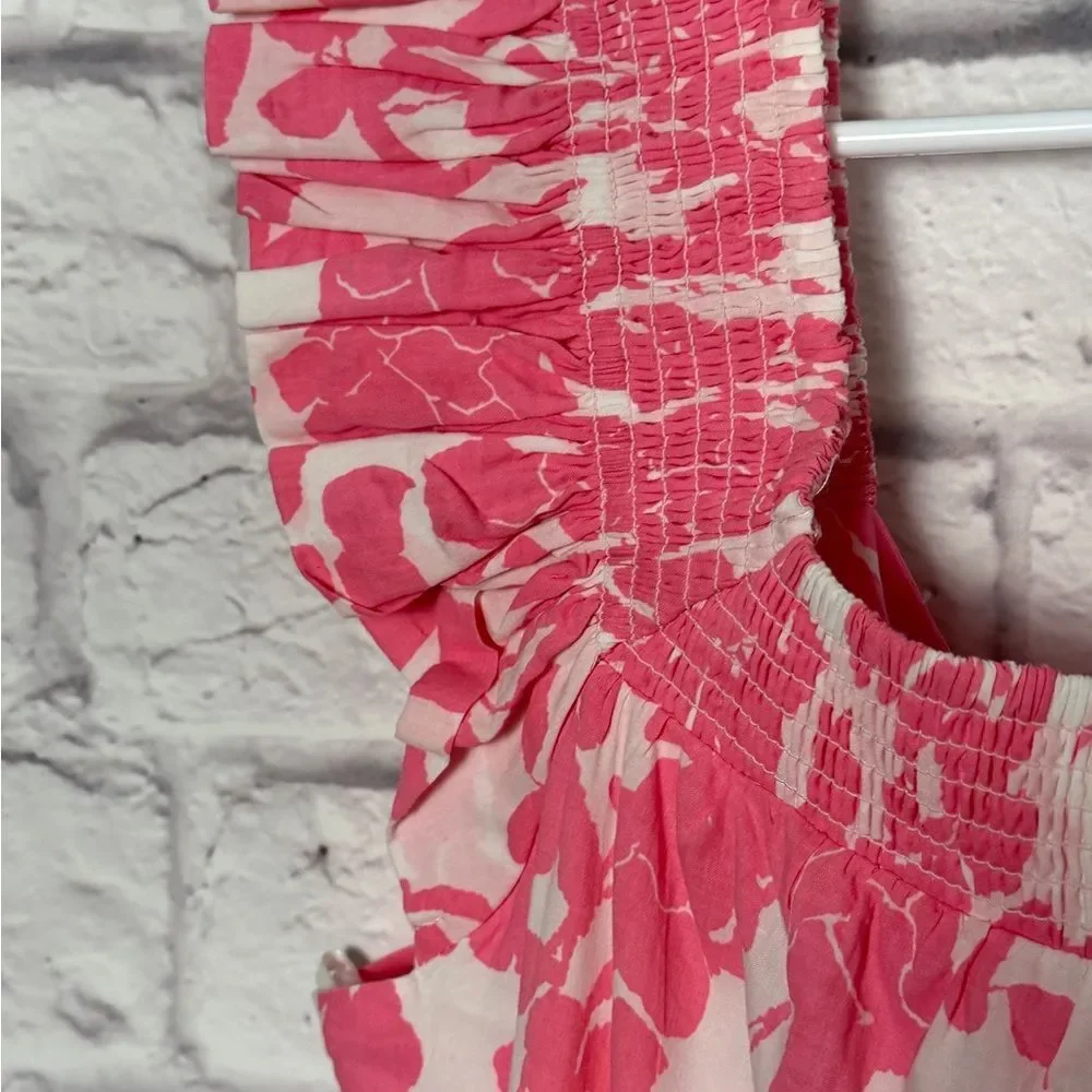 English Factory Pink Floral Backless Midi Dress Size M Resort Cottagecore - Picture 8 of 10